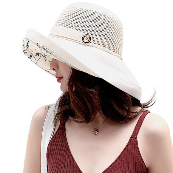 Women's Summer Hat with Sun Protection, Packable and Adjustable Wide Brim Floppy - Picture 3 of 5